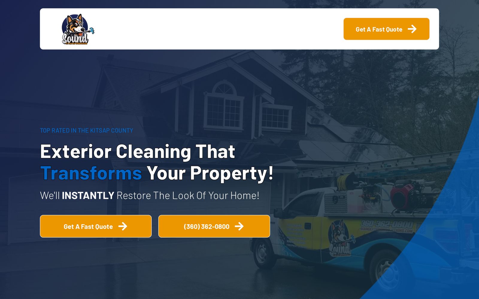 Sound Exterior Solutions exterior cleaning website homepage